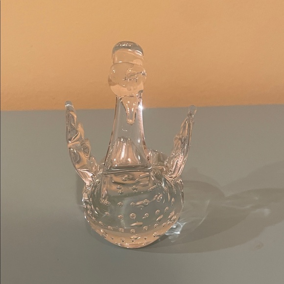 Vintage Mid-Century Controlled Bubble Glass Swan Figurine Paperweight - Picture 2 of 8